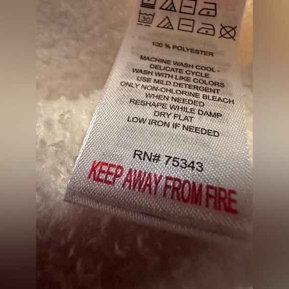 Cupcakes and Cashmere 2pc White Fleece Lounge Pajama Set Womens L Soft Cozy - Picture 5 of 11